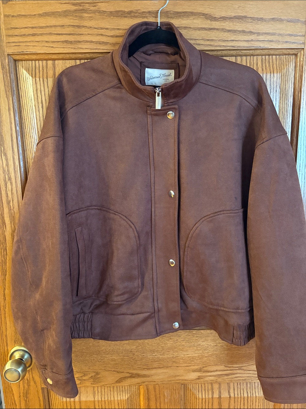 Universal Thread Chocolate Brown Suede Snap Jacket